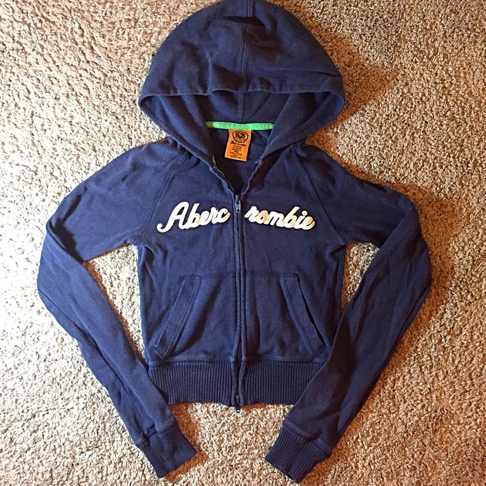 VINTAGE A&F cropped zip-up hoodie small